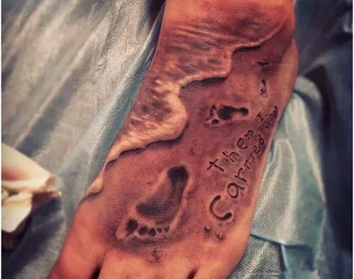 footprint tattoo on feet