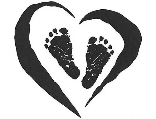 footprints in heart tattoo