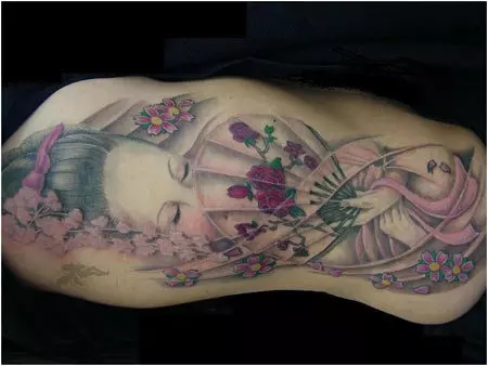 geisha color tattoos