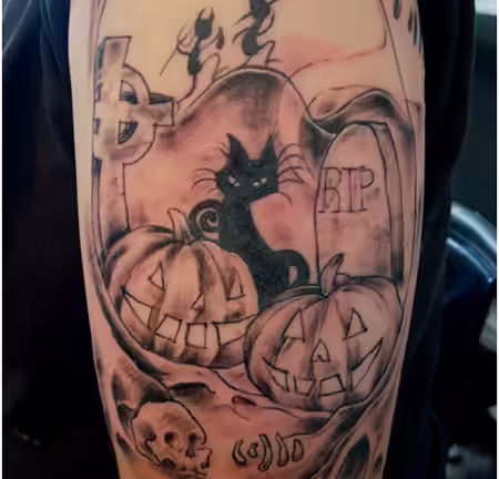 halloween arm tattoo halloween arm tattoo