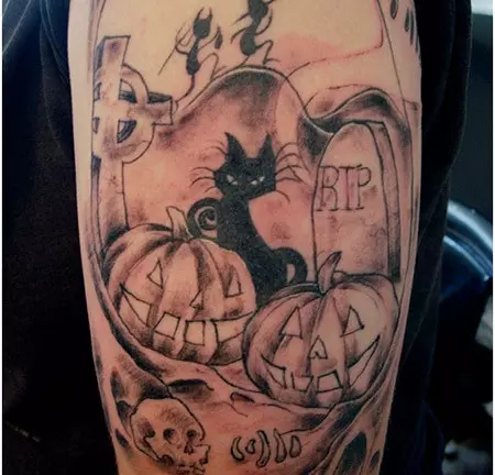 halloween arm tattoo