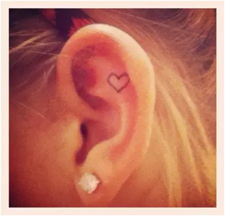 heart ear tattoo