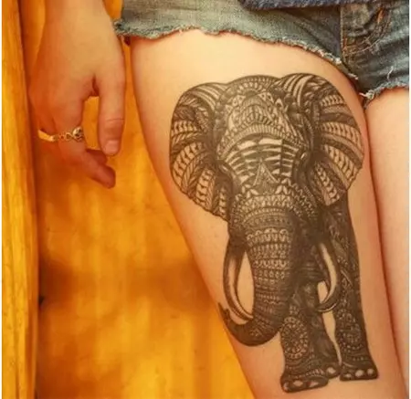 indian style elephant tattoo