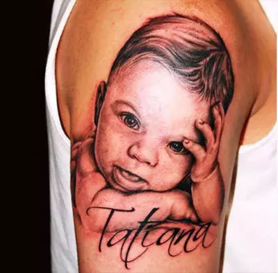 infant portrait tattoo