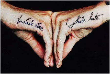 inhale love exhale hate tattoo