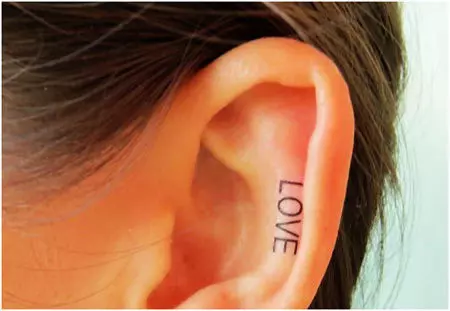 love ear tattoo