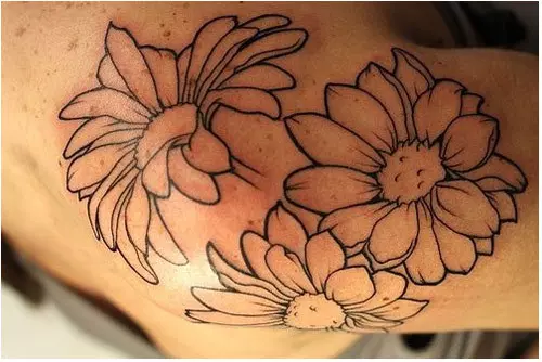 multiple daisies tattoos designs