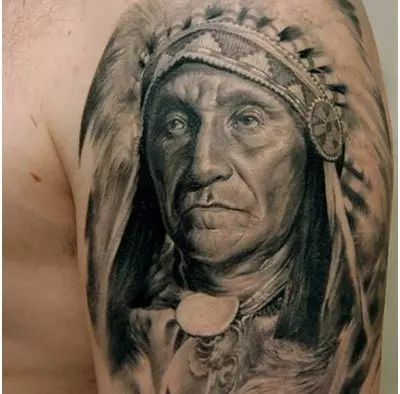 native american portrait tattoo