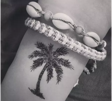 palm tree wrist tattoo