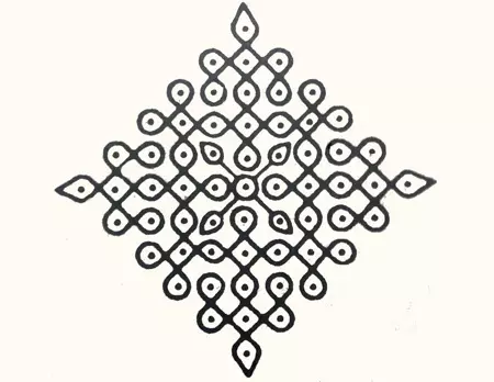 Simple dot grid kolam design