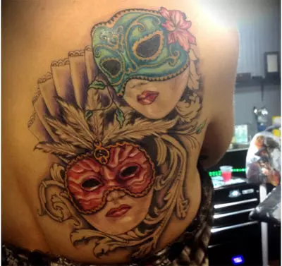 spanish mask tattoo