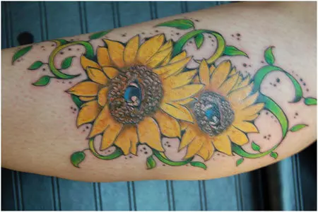 sunflower eye tattoo