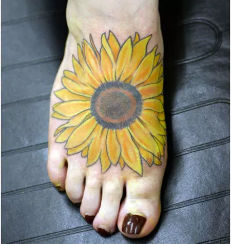 sunflower foot tattoo designs