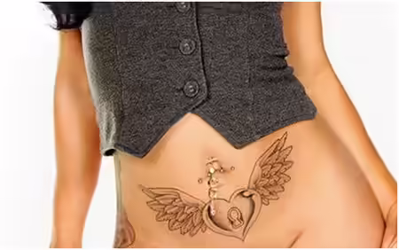 wings tattoo stomach wings tattoo stomach
