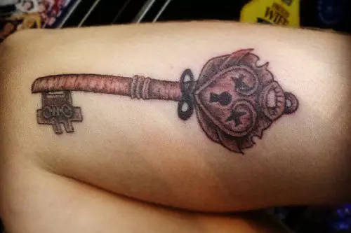 wooden key tattoo