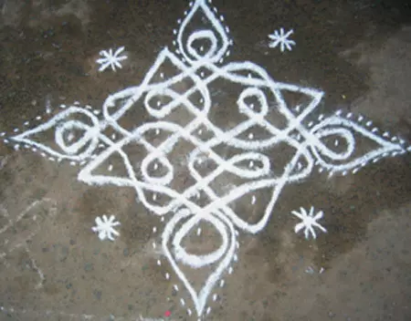 South Indian basic rangoli design