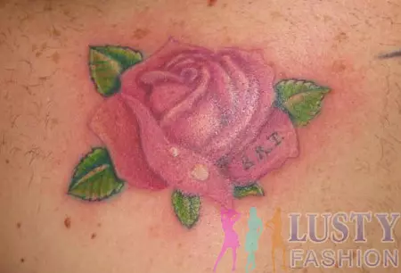 Beautiful pink rose tattoo
