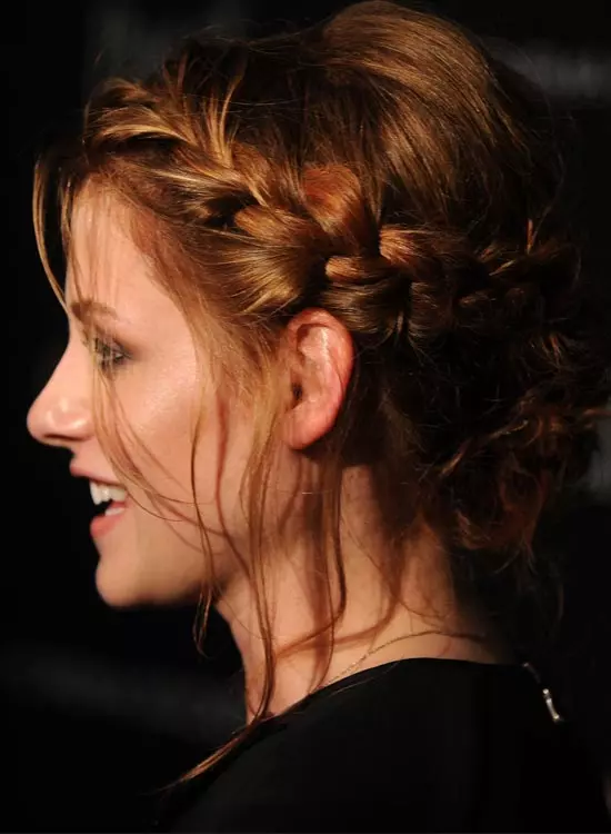 Casual Side Braided Bun with Multiple Side Bangs