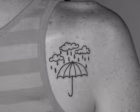 Clouds and Umbrellas Tattoo Clouds and Umbrellas Tattoo