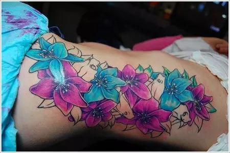 Colorful Orchid Tattoo