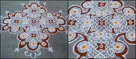 South Indian dot rangoli design South Indian dot rangoli design
