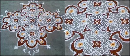 South Indian dot rangoli design