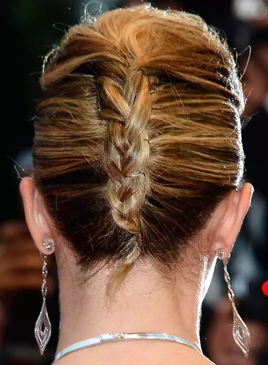 Double French Twist with Puffy Top and Braided End