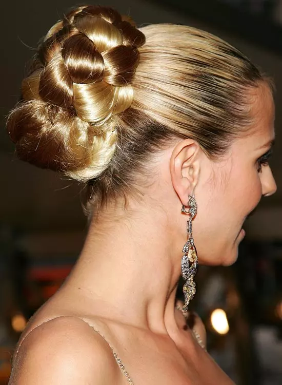 Half Braided Bun on Highlighted Blonde Hair