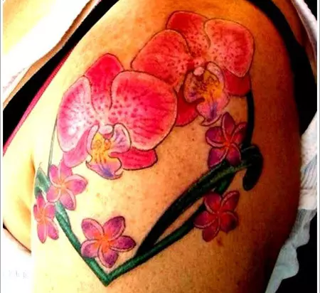 Heart Shape Orchid Tattoo