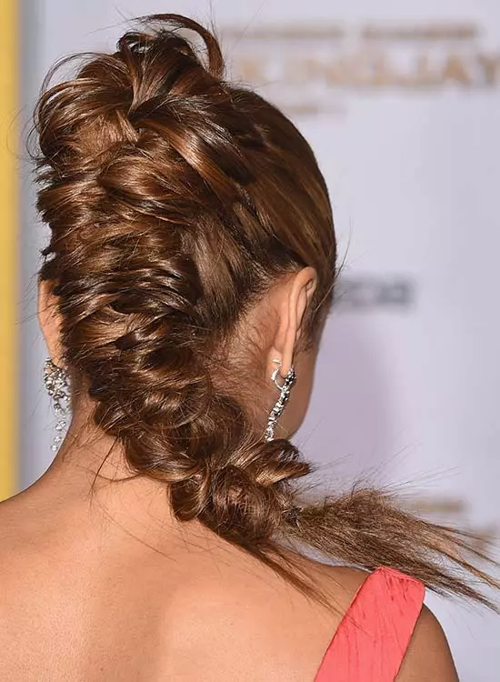 High Tight and Messy Fishtail Braid with Flowery Top