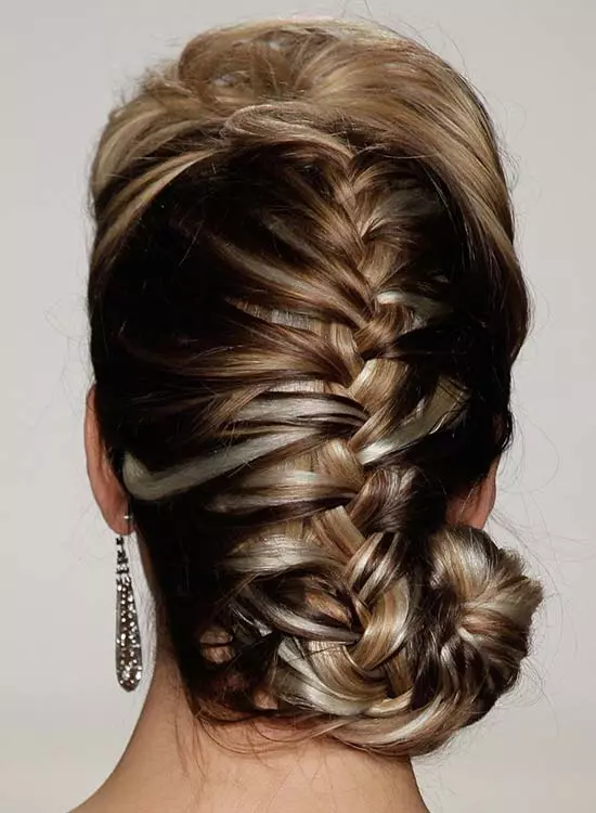 Highlighted French Braid with Puffy Top and Spiral Ends