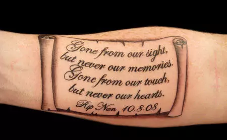 Memorial on Scroll Tattoo