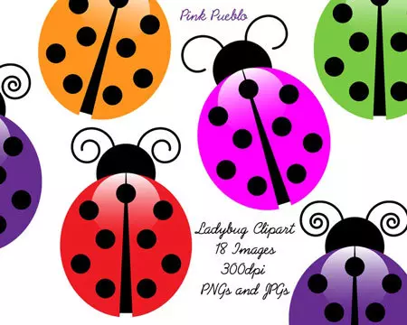 Multi-coloured ladybugs tattoo Design