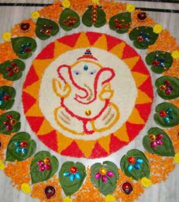 Prep for the festive season by decorating your entryway with a lovely rangoli design from up north.