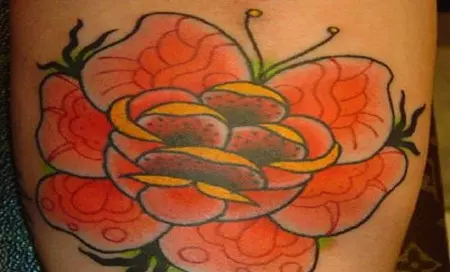 Orange rose tattoo