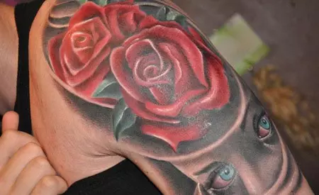 Rose with skull tattoo