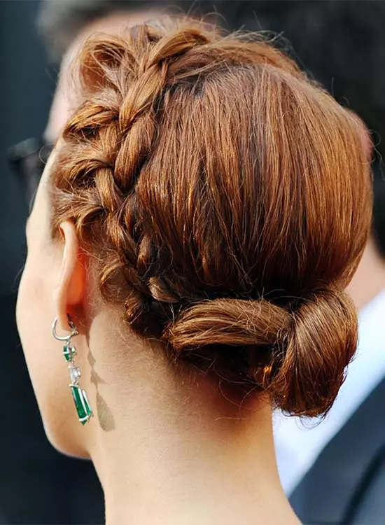 Small Low Side-Braided Twisted Bun with Free Ends