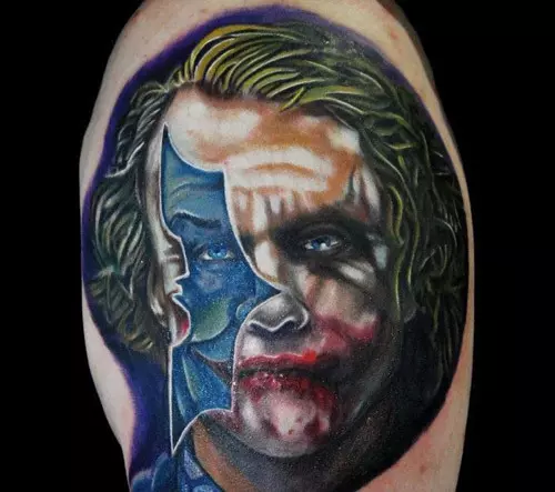  The Joker with a Bat Silhouette Tattoo