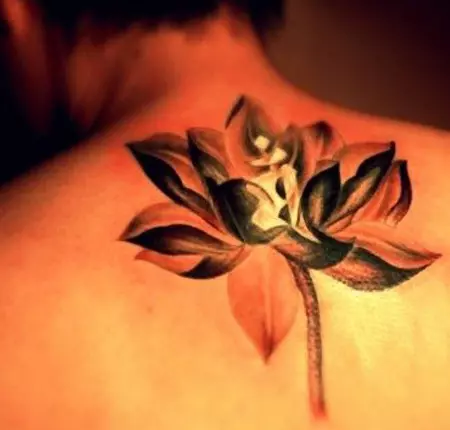 Upper Back Lotus Tattoo