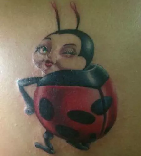 Winking Animated Ladybug Tattoo