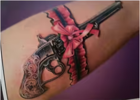 pink gun tattoo pink gun tattoo