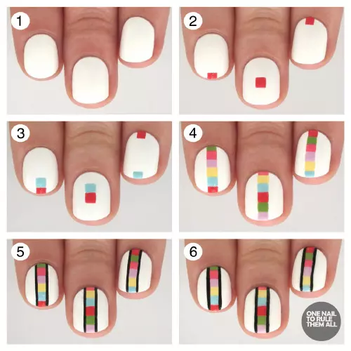 A Rainbow Ladder Nail Art