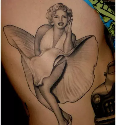 modernized tattoo of Marilyn