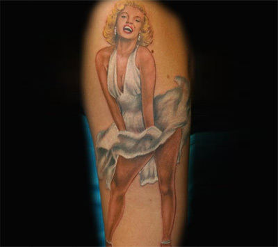 tattoo of Marilyn wearing