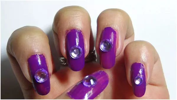 Studded Purple Nail Art Tutorial - Step 3: Put A Dollop On The Centre