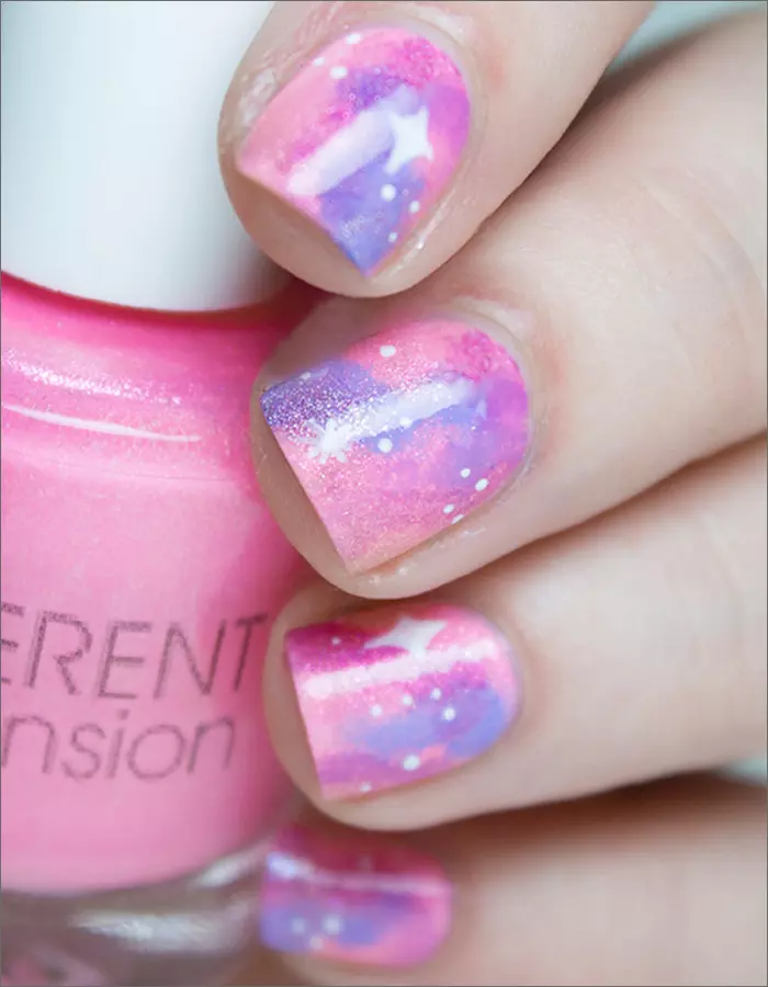 Pastel Galaxy Nail Design