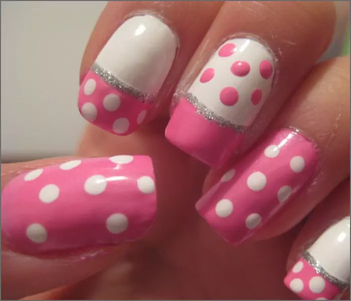 Pink And White Nail Designs - Pink Polka Magic