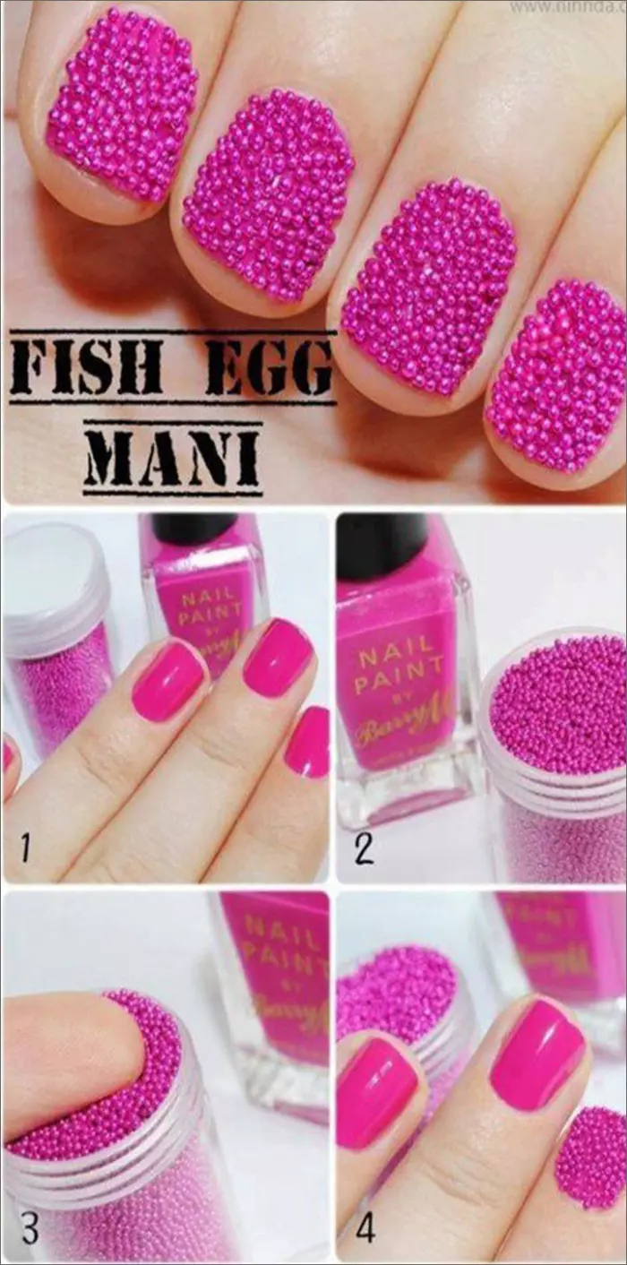 Pink Caviar 3D Nail Art Tutorial