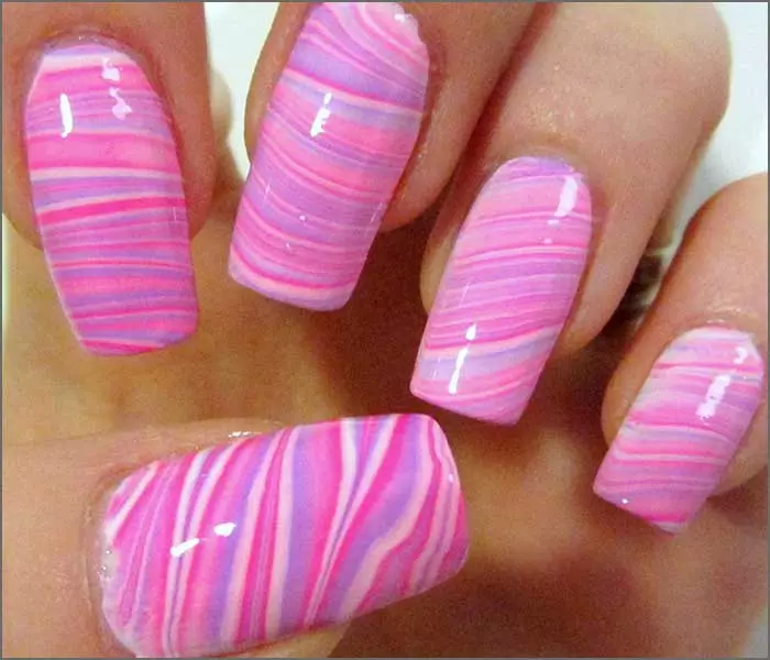 Pink And Purple Water Marbling