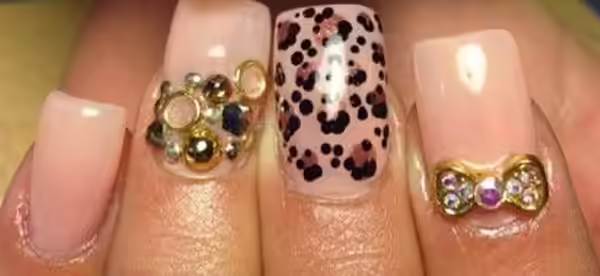 Hand Painted Nail Art - Design 9 nine